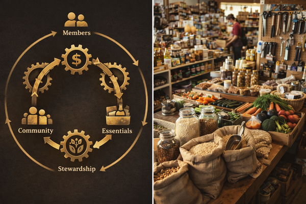 COG$ circular economy — members, businesses, community basket, sustainable growth